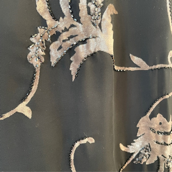 Vintage Black Velvet Maxi Dress Beaded Y2K whimsigoth Fairy Grunge Boho M - Picture 6 of 11